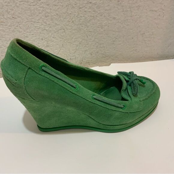 Sperry Top-Sider Jeffrey suede Green Wedges - Picture 1 of 11